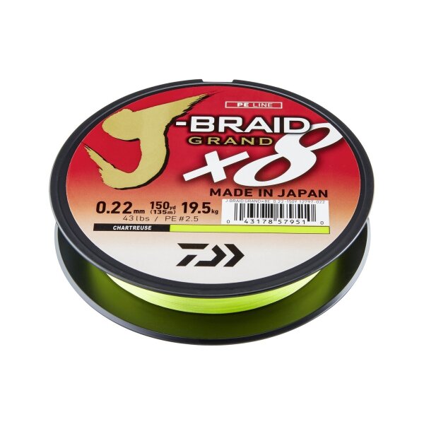 J-BRAID GRAND X8E 0.20MM 16KG 270M CHARTREUSE