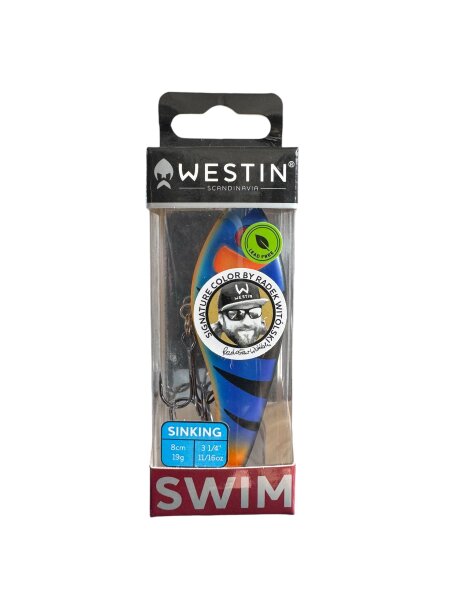 WESTIN SWIM GLIDEBAIT 8CM SINKING 19G BLUE MATTE PERCH