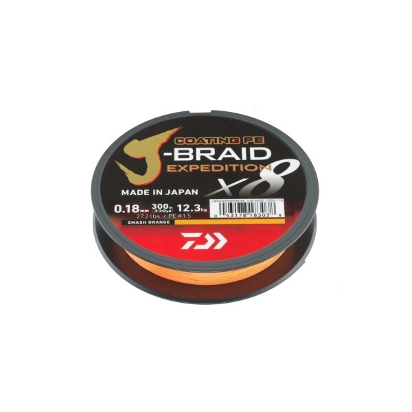 J-BRAID EXPEDITION X8 0,10MM 6,9KG 300M SMASH ORANGE