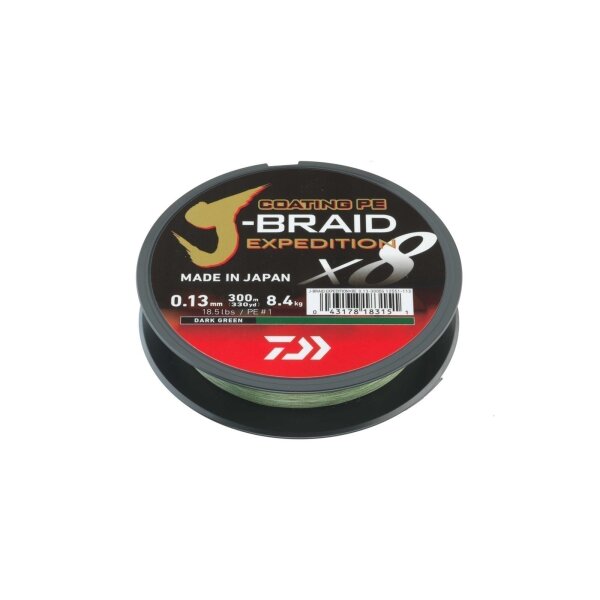 J-BRAID EXPEDITION X8 0,06MM 5,2KG 150M DARK GREEN
