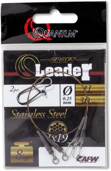 Quantum Q-Leader Edelstahl L: 30cm 5,00kg / 11lbs camo steel 2 St&uuml;ck