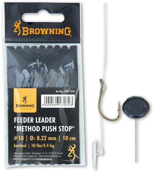 Browning #16 Feeder Leader Method Push Stop bronze 6lbs / 3,0kg Vorfach: 10cm
