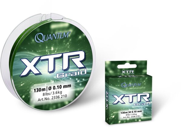 Quantum &Oslash; 0,10mm XTR Braid L: 130m 3,6kg / 8lbs gr&uuml;n